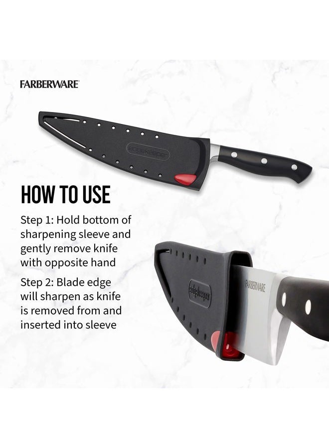 Farberware 5173577 Farberware Edgekeeper 8 Inch Forged Triple Riveted Chef Knife with Self-Sharpening Sleeve, Black - Image 4