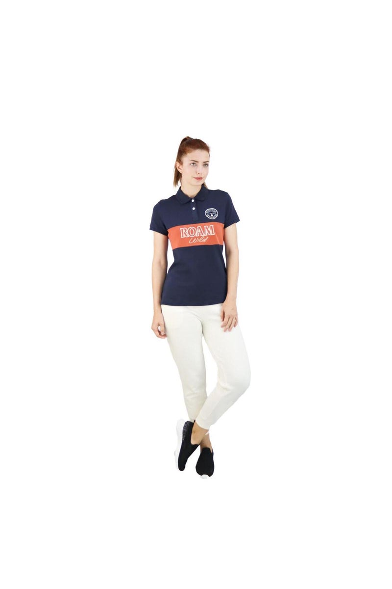 GIORDANO تي شيرت بولو أزرق للنساء - Image 2