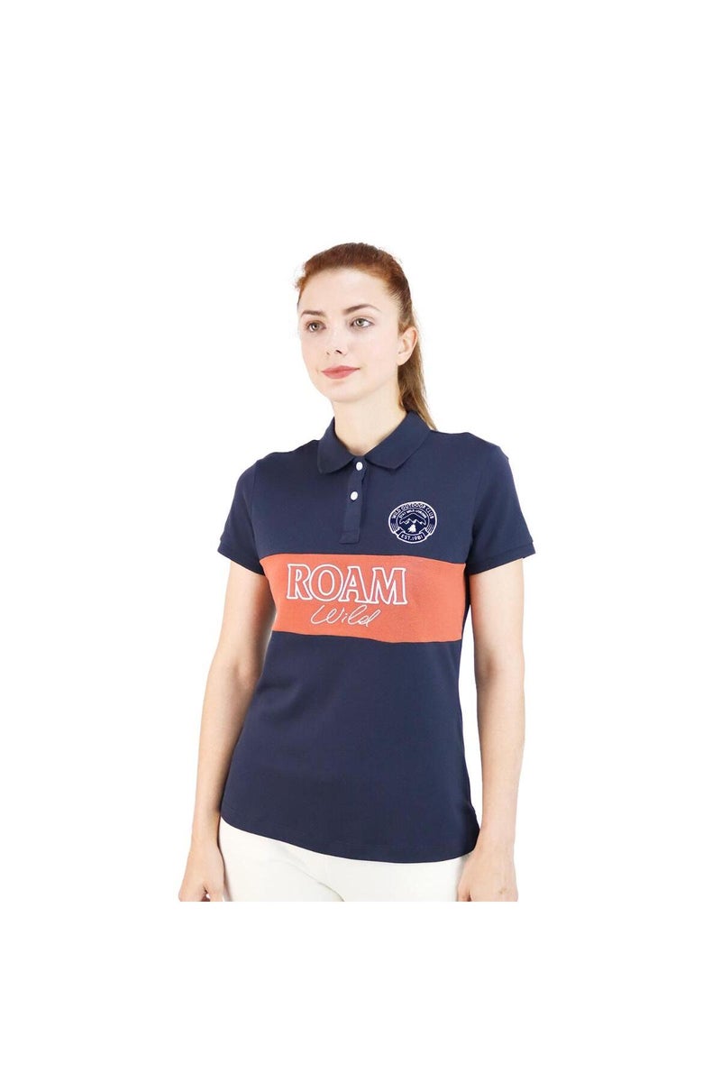 GIORDANO تي شيرت بولو أزرق للنساء - Image 1