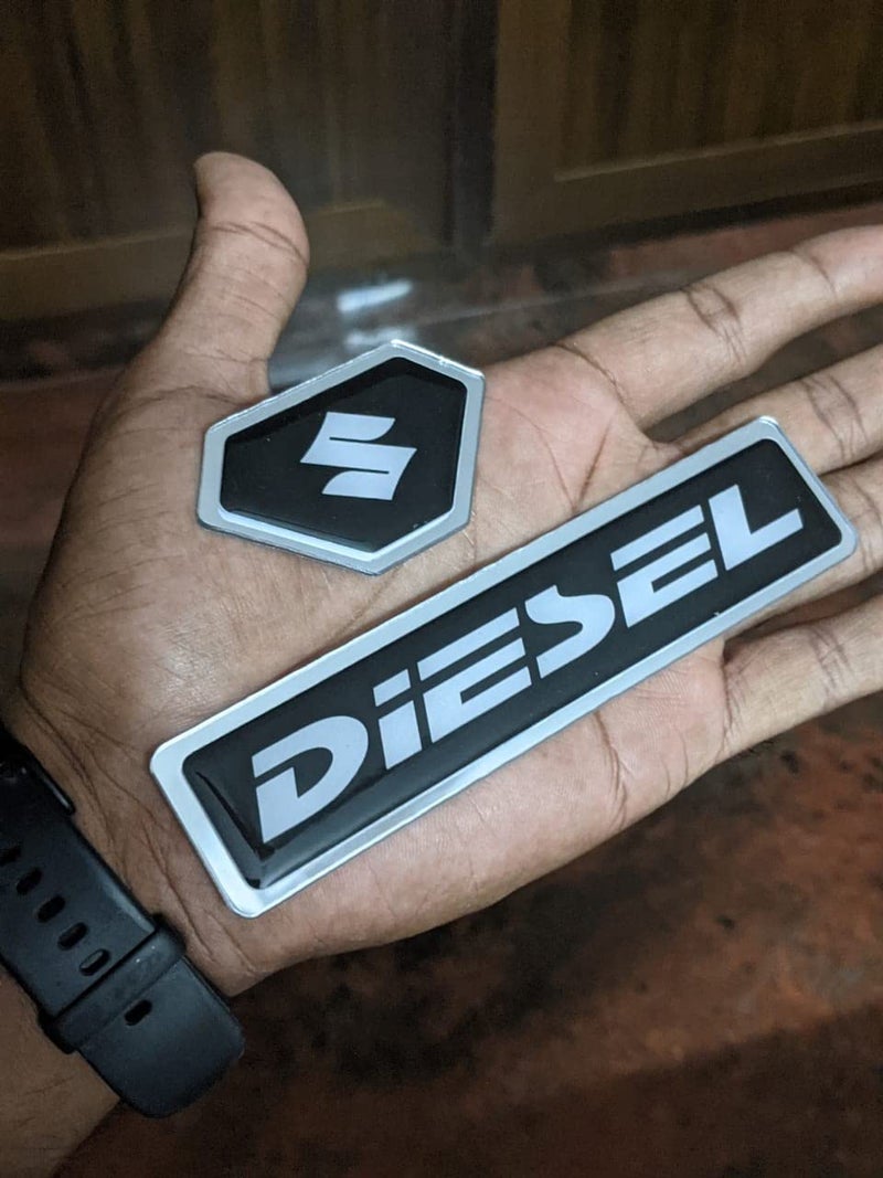 BIG FLAG BFRC 3D Gel Finish Car Fuel Badge - Black - Diesel - Sticker Universal for Specific Brand (FBBDVAR) (MARUTH1 SUZK1) - Image 1