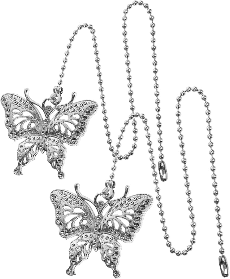 سلسلة تمديد سحب مروحة السقف من البرونز العتيق على شكل فراشة 12 بوصة 2 قطعة سهلة التركيب - Image 1