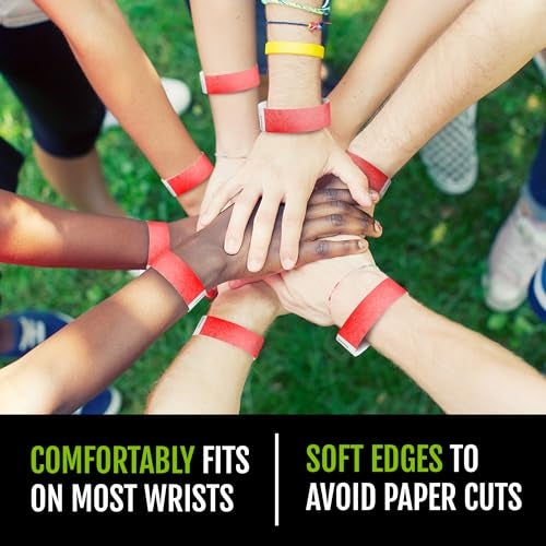 Wristco 300 WristCo Neon Red Tyvek Wristbands for Events – Tamper-Proof Design & Fluorescent Color Prevent Reuse – Premium-Grade Bracelets for Hospital & Medical ID, Party & VIP Identification - Image 5