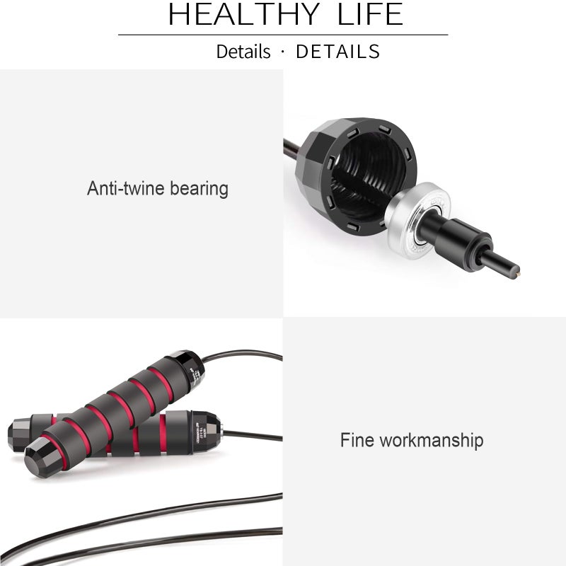 DEGOL Skipping Rope with Ball Bearings Rapid Speed Adjustable Jump Rope Cable and 6â€ Memory Foam Handles Ideal for Aerobic Exercise Like Speed Training, Extreme Jumping, Endurance Training and Gym - Image 5
