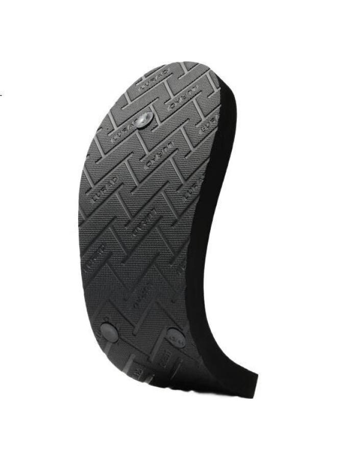 LURAD Men'S Summer Slip-On Slides Trendy Simple Black Beach Sandals Grey Size 39-40 - Image 1