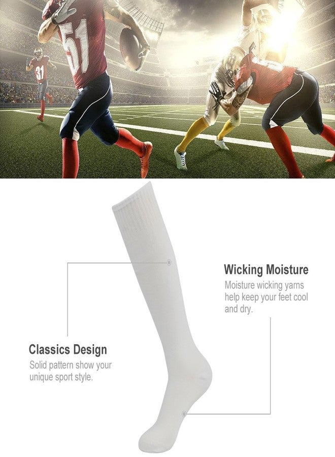 Three street Knee High Soccer Baseball Softball Socks,Mens Long Over Knee Sport Athletic Soccer Rugby Hockey Football Dress Tube Socks for Back to School White 10 Pairs - Image 4