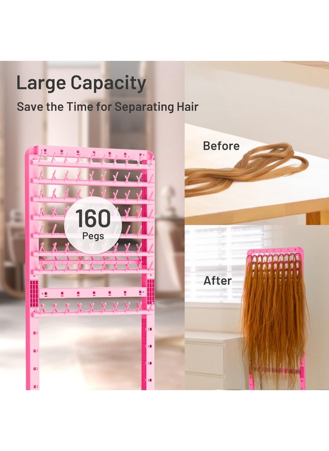Yumkfoi - Yumkfoi Adjustable Braiding Hair Rack with 160 Pegs, 2-sided Braid Rack for Braiding Hair, Movable Hair Racks for Braiders Standing with Wheels, Hair Extension Holder for Braiders, Hairstylists - Image 1