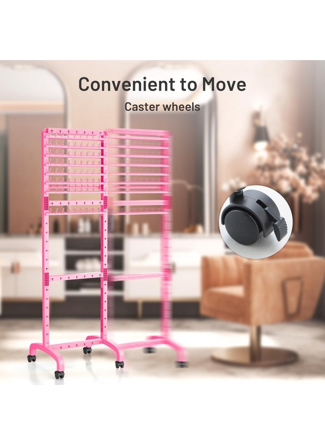 Yumkfoi - Yumkfoi Adjustable Braiding Hair Rack with 160 Pegs, 2-sided Braid Rack for Braiding Hair, Movable Hair Racks for Braiders Standing with Wheels, Hair Extension Holder for Braiders, Hairstylists - Image 1
