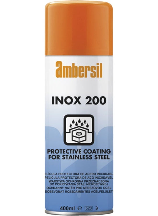 امبيرسيل AMBERSIL INOX 200 Stainless Steel Protective Coating 400ML  طلاء احترافي عالي الأداء مصمم لحماية واستعادة مظهر أسطح الستانلس ستيل - Image 1