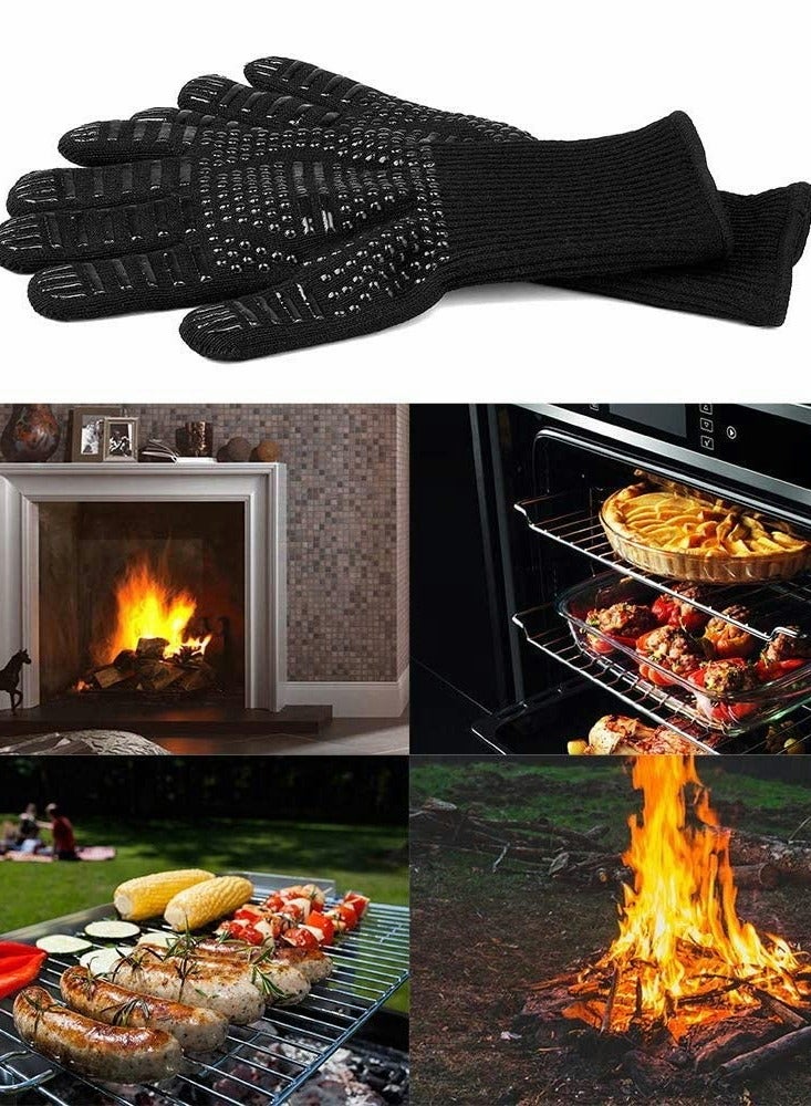 High-Temperature Resistant Silicone Grill Gloves - Anti-Slip, Cut-Resistant, Industrial Insulation Fire Gloves - 1 Pair for Microwave and Cooking Use - Image 4