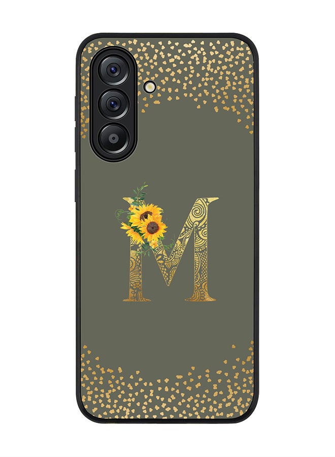 Stylizedd For Samsung Galaxy A36 5G Case,Slim fit Camera Protection, Shockproof Thin Phone cover  - Custom Floral Monogram - M  (Olive Green ) - Image 1