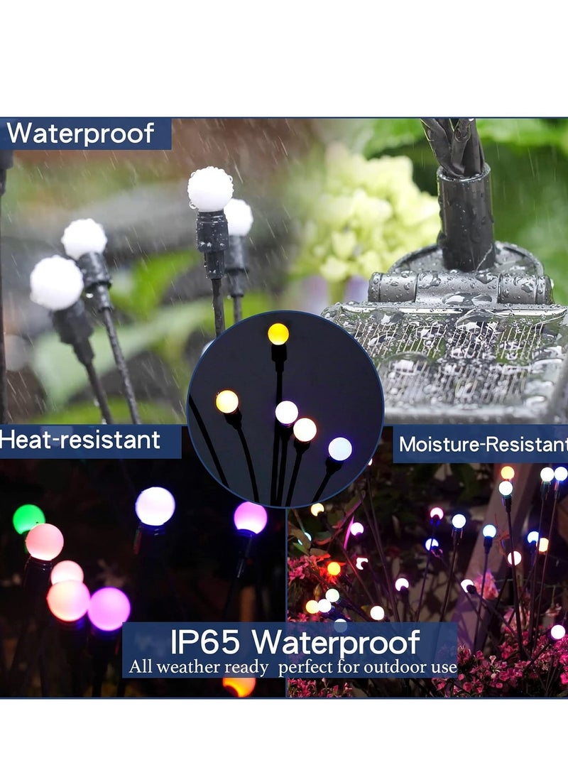 2 Pack Solar Garden Lights for Outdoor, Upgraded 6 LED Firefly Solar Swaying Lights, Sway by Wind, Waterproof Outdoor Lights Solar Powered for Yard Patio Pathway Decoration (color) - Image 3