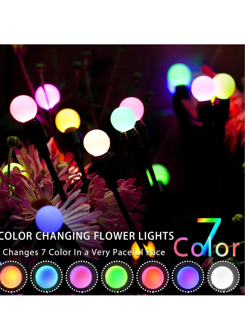 2 Pack Solar Garden Lights for Outdoor, Upgraded 6 LED Firefly Solar Swaying Lights, Sway by Wind, Waterproof Outdoor Lights Solar Powered for Yard Patio Pathway Decoration (color) - Image 5