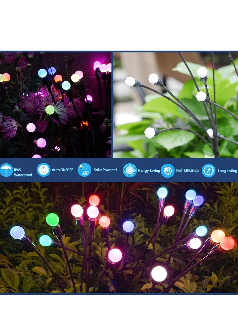 2 Pack Solar Garden Lights for Outdoor, Upgraded 6 LED Firefly Solar Swaying Lights, Sway by Wind, Waterproof Outdoor Lights Solar Powered for Yard Patio Pathway Decoration (color) - Image 2