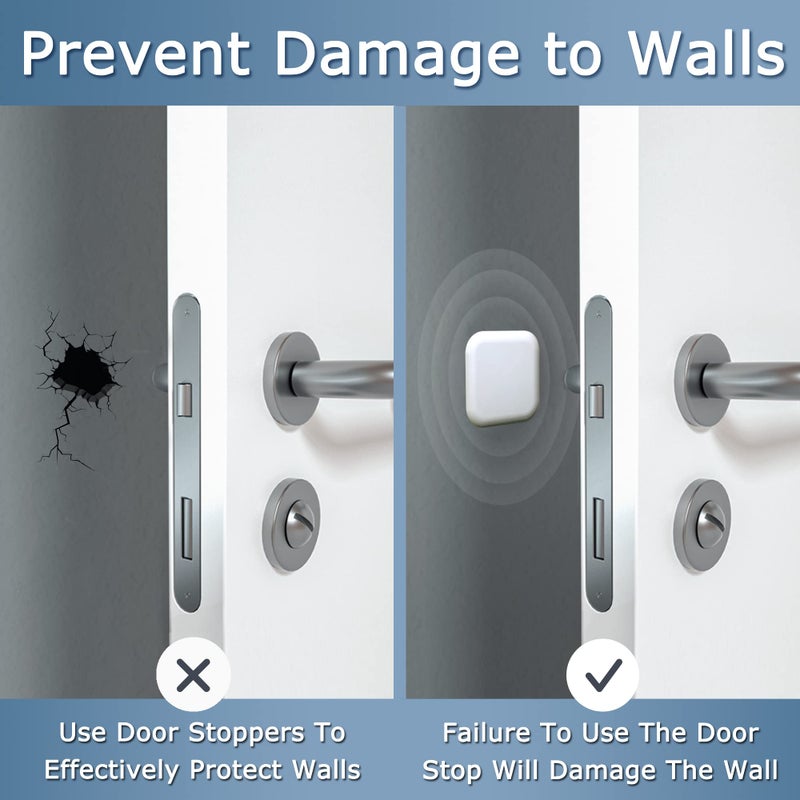XoYoZo Door Stoppers Wall Protector Buffer Guard Doorknob Door Handle Bumper Self Adhesive Silencer Soft Rubber Crash Pad for Home Office - Image 4