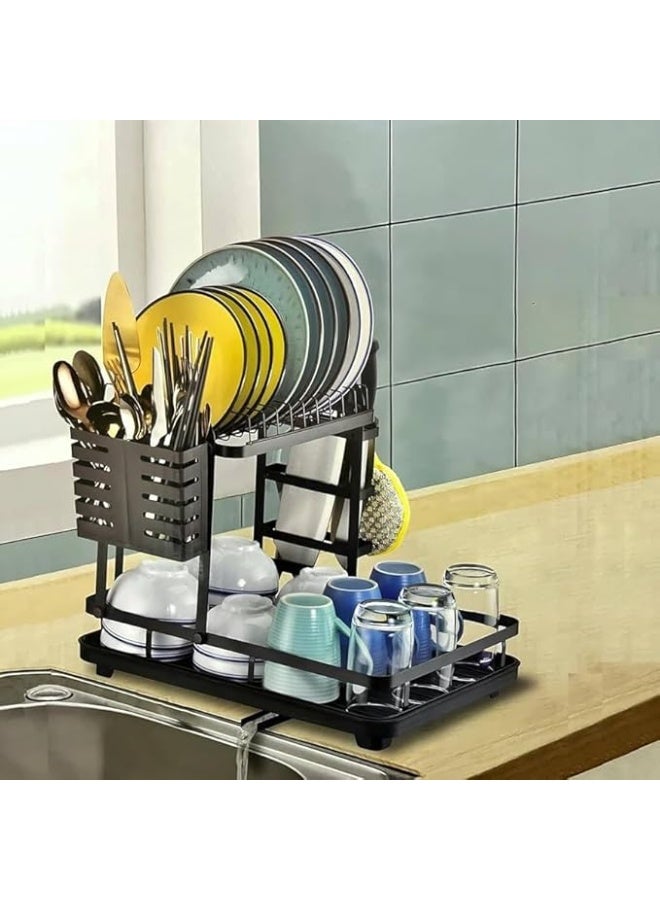 Dish Drying Rack Over The Sink, Multi-Tier, Dish Drying Racks, Tableware, Kitchen Organizer, Countertop Storage Holders and Racks, Dish Drying Rack (2 Tier)