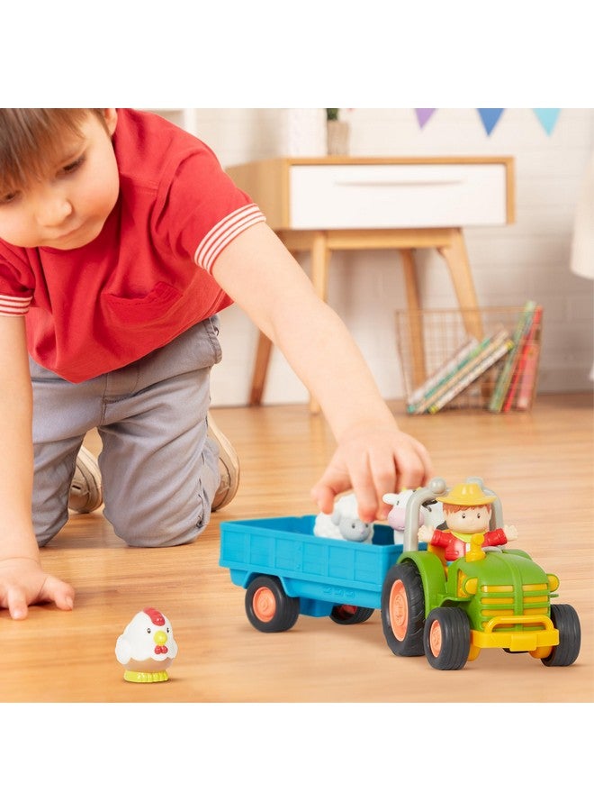 BATTAT باتات - ألعاب مزرعة للأطفال الصغار، الأطفال - جرار لعبة مع أضواء وأصوات - مجموعة لعب تمثيلية مكونة من 7 قطع - جرار، مقطورة، حيوانات مزرعة - 18 شهرًا + - جرار المرح الزراعي - Image 2