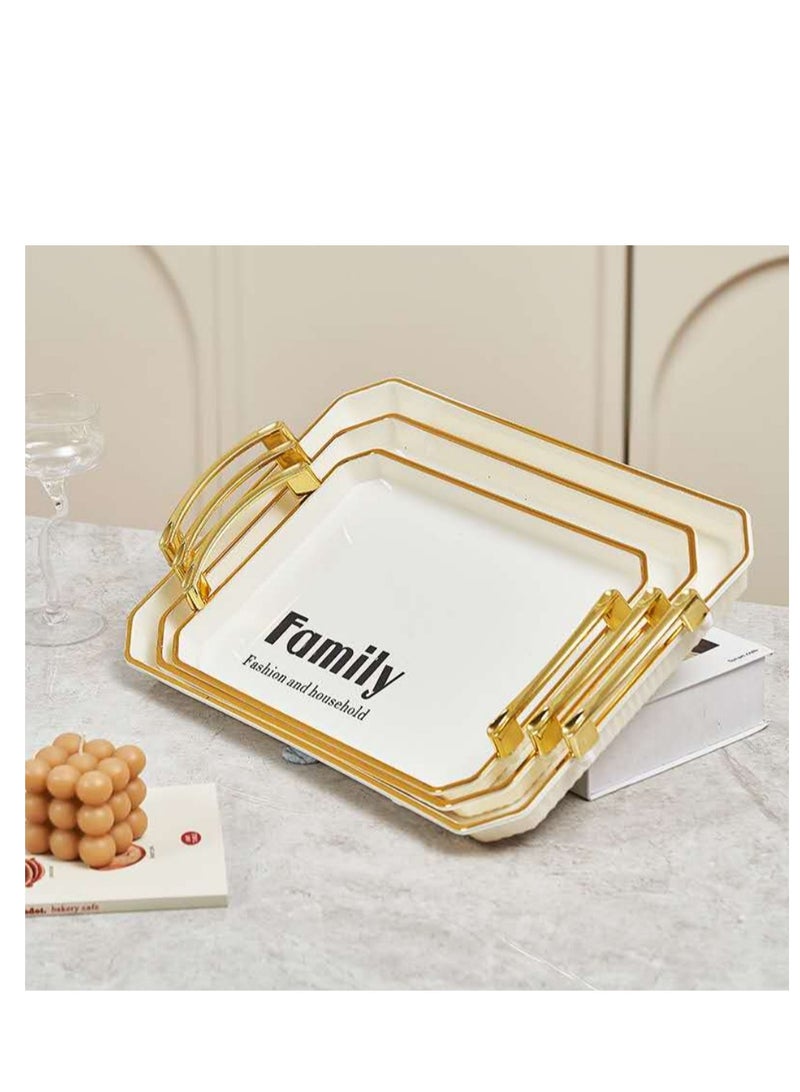 Serving Tray Set of 3 pcs Serving Tray Snack Tray  - Image 1