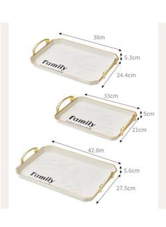 OASIS-TH Serving Tray Set of 3 pcs Serving Tray Snack Tray  - Image 2