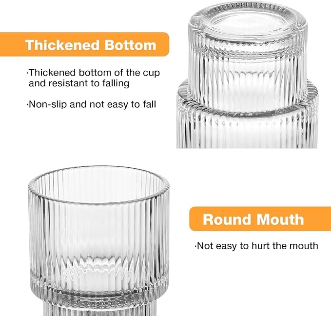 WRINGO 280ml Italian Premium Juice Glasses and Transparent Water Glass Medium Size Tumbler Glasses for Drinking Water and Cocktail (Dot, Set of 12) - Image 4