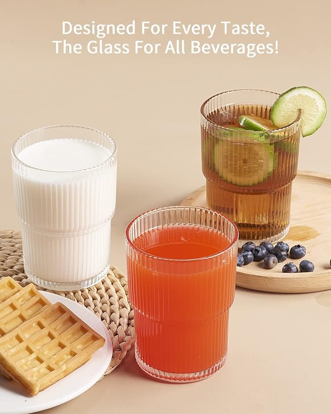 WRINGO 280ml Italian Premium Juice Glasses and Transparent Water Glass Medium Size Tumbler Glasses for Drinking Water and Cocktail (Dot, Set of 12) - Image 3