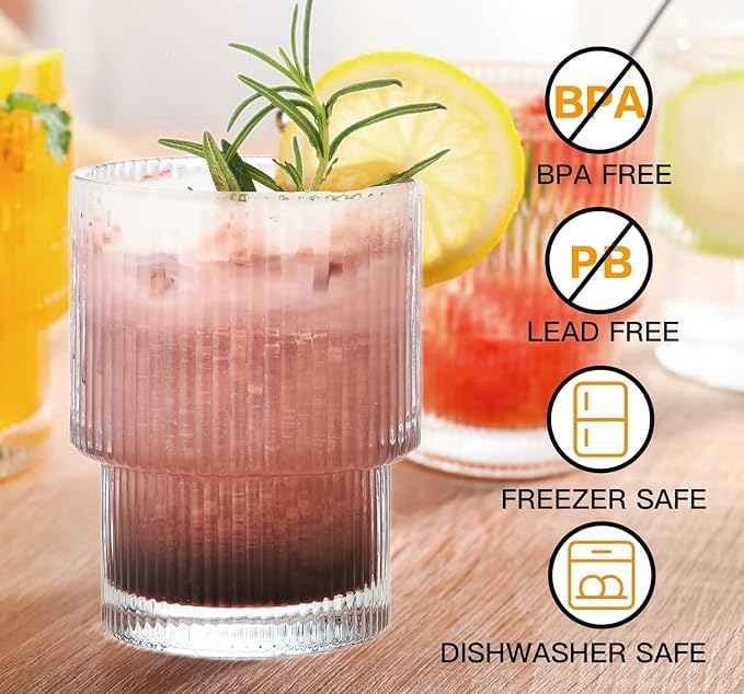 WRINGO 280ml Italian Premium Juice Glasses and Transparent Water Glass Medium Size Tumbler Glasses for Drinking Water and Cocktail (Dot, Set of 12) - Image 5
