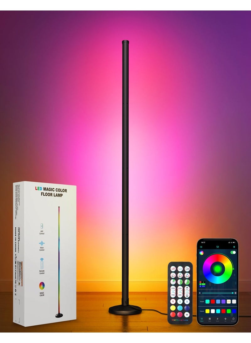 OUTON Gaming Lights RGB Light-LED Corner Lamp for Living Room, 24W RGBCW Corner Lamp with 256 Scenes & 16 Million Colours, Smart APP & Remote Control, Music Sync, Dimmable Colour Changing Standing Lamp for Living Room Bedroom Gaming Room - Image 2