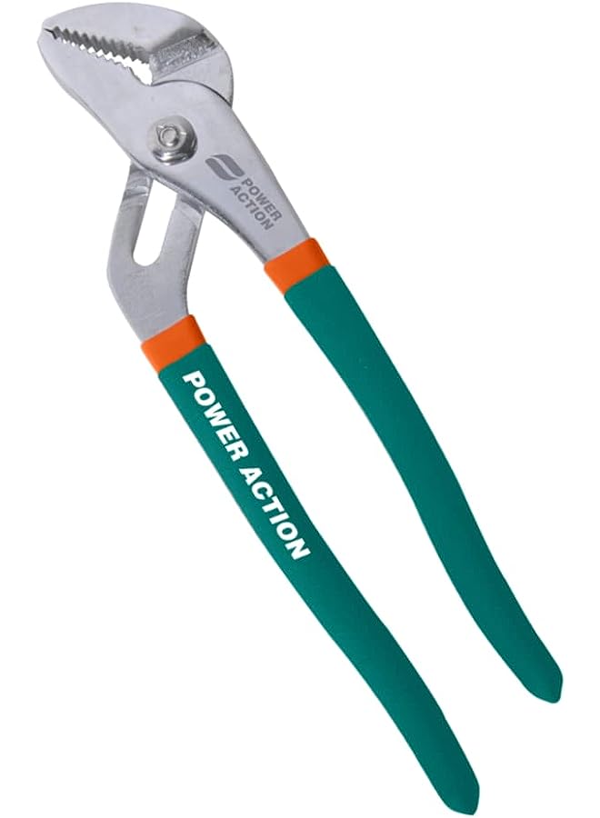 SULFUR Power Action D4 Type Groove Joint Plier GJP300 12 Inch 300mm Drop Forged Hardened With Bi-Color Dipped Grip Handle Hand Tool (Green,Orange) - Image 1