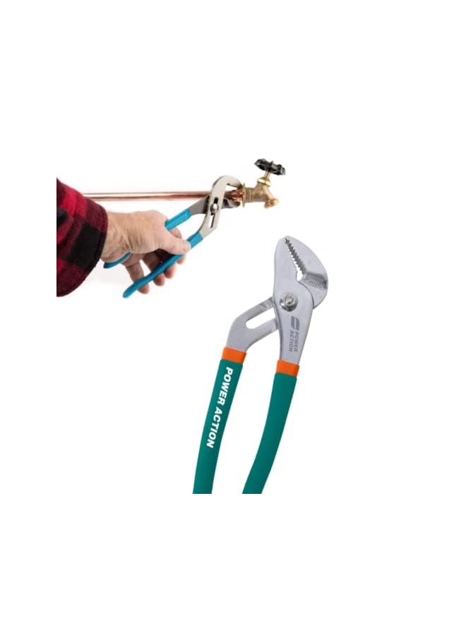 SULFUR Power Action D4 Type Groove Joint Plier GJP300 12 Inch 300mm Drop Forged Hardened With Bi-Color Dipped Grip Handle Hand Tool (Green,Orange) - Image 5