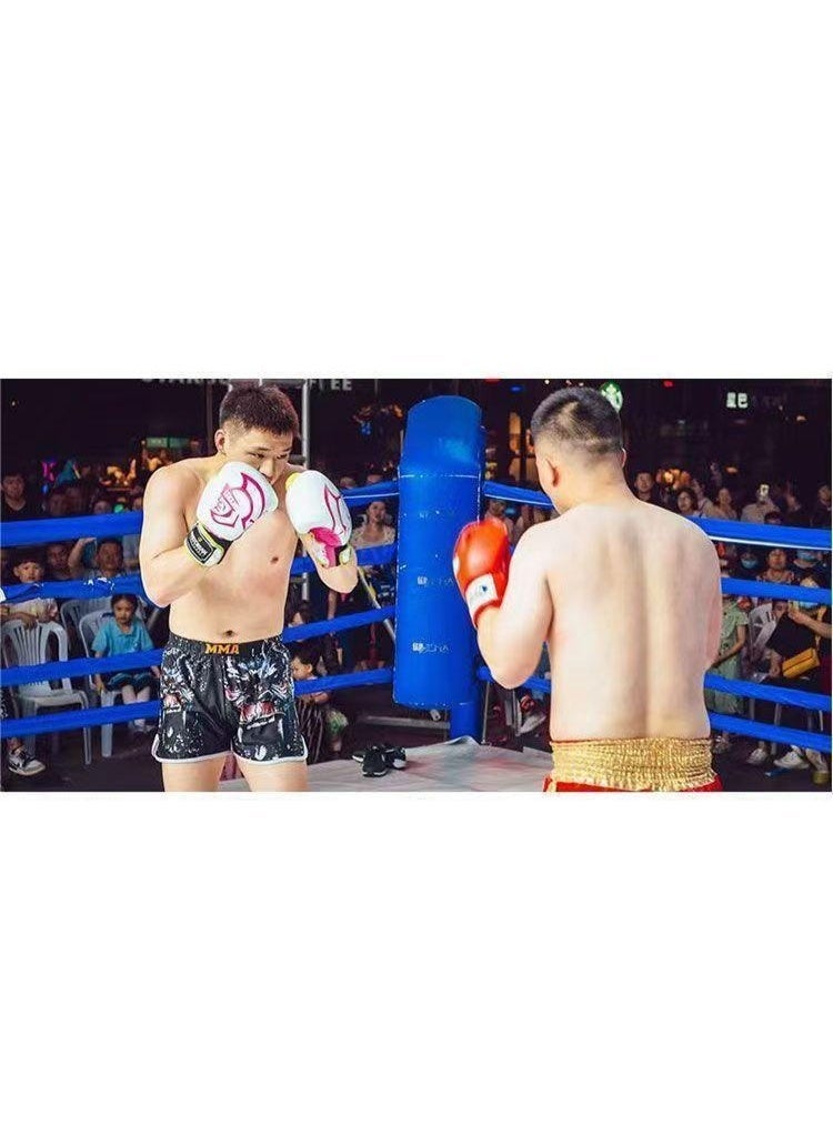 Venum Kids Elite Boxing Shorts | Black & White Competition Style | High Stretch & Breathable, Groin Guard Compatible | Reinforced Stitching SIze:180 2XL - Image 2