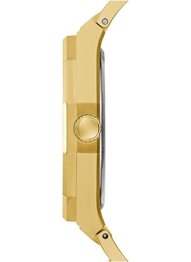 GUESS GUESS Men's 42mm Watch - Gold Tone Strap Green Dial  - Image 3