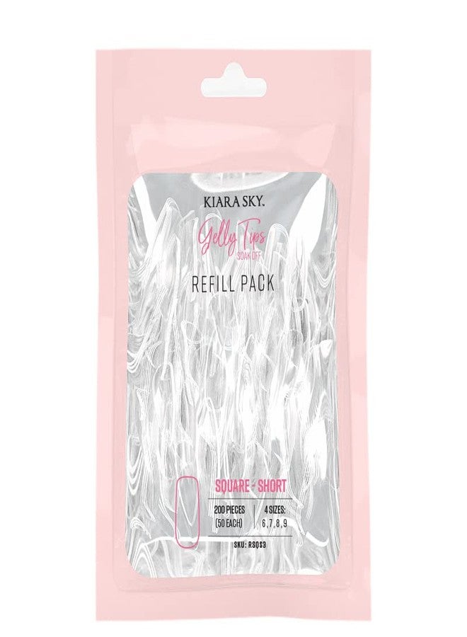 Kiara Sky Gelly Tips Refill Pack - Soak Off Soft Gels - Square Short (Sizes 6, 7, 8, 9) - Image 1