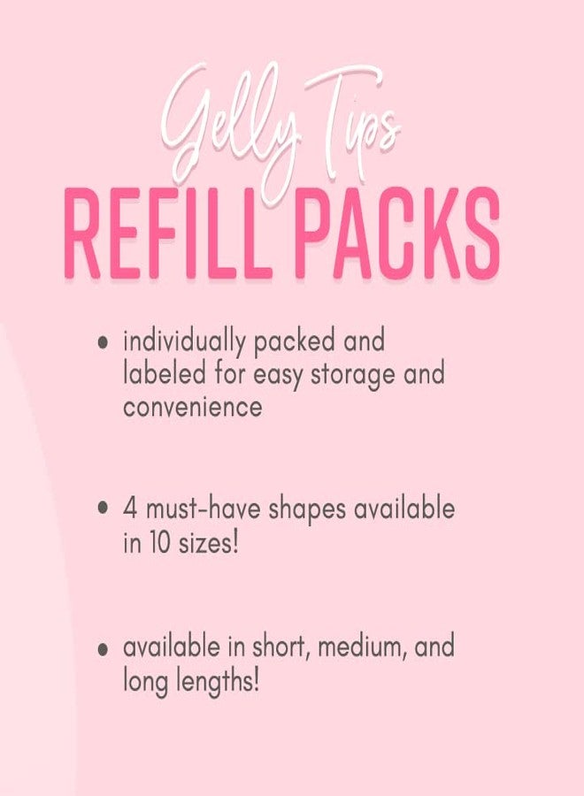 Kiara Sky Gelly Tips Refill Pack - Soak Off Soft Gels - Square Short (Sizes 6, 7, 8, 9) - Image 3