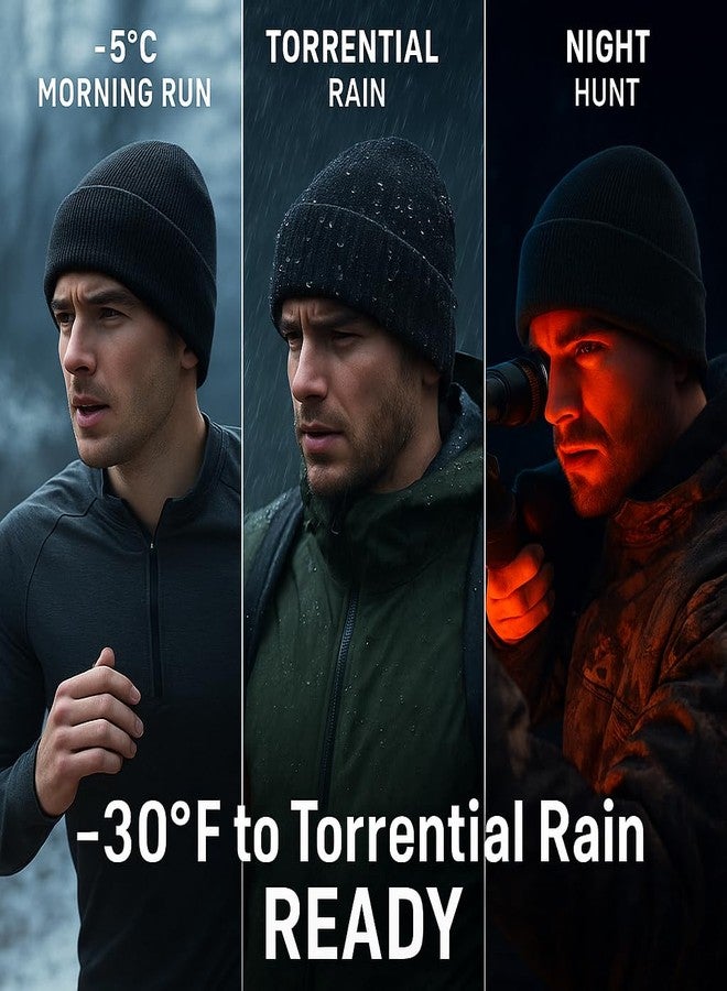 BUTITNOW Oversize L/XL/XXL Beanie Hat for Big Heads - Waterproof Merino Wool Blend Beanie Fleece Lined Hat for All-Weather Winter Warm Slate Gray - Image 5