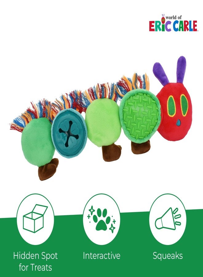 مالتي بيت لعبة كلب قطيفة من Multipet Eric Carle على شكل دودة جائعة جدًا، مقاس 14 بوصة، تُستخدم كمكافأة. - Image 3