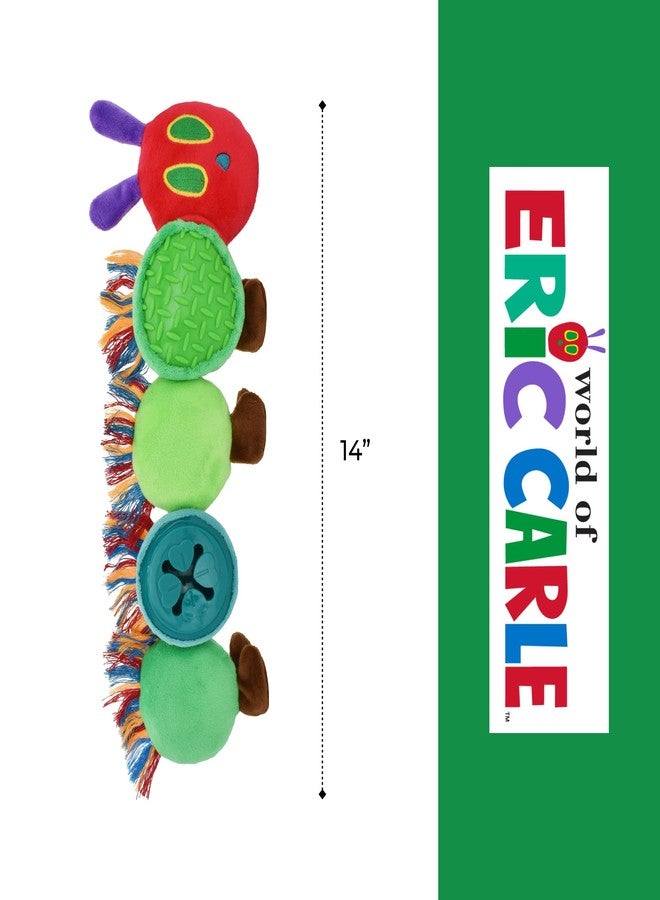 مالتي بيت لعبة كلب قطيفة من Multipet Eric Carle على شكل دودة جائعة جدًا، مقاس 14 بوصة، تُستخدم كمكافأة. - Image 5