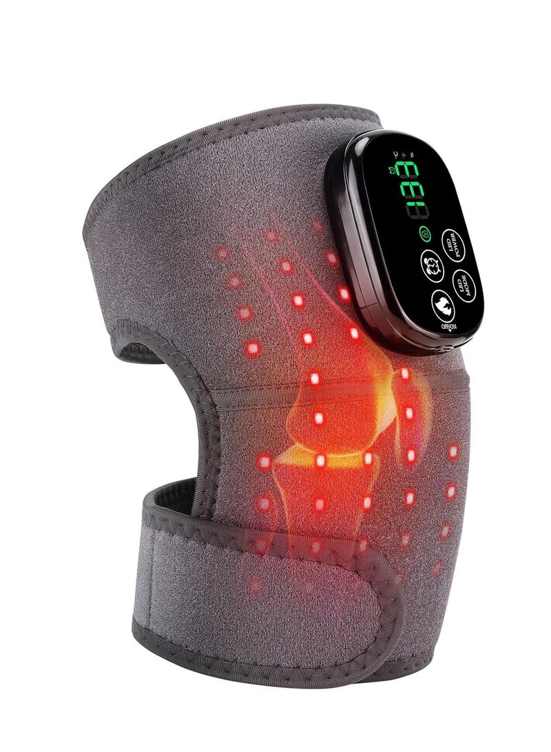 Cordless Heated Knee Brace with Heat and Red Light, 660nm850nm Rechargeable Light Belt Shoulder Support Brace Wrap Wearable Knee Shoulder Elbow Heating Pad with 5000mAh Battery - Image 1
