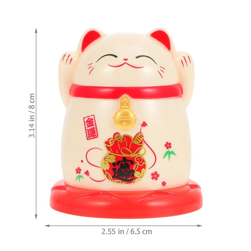 Beige Maneki Neko Lucky Cat Toothpick Holder Plastic Kitchen Dispenser Decorative Dining Table Accessory - Image 3