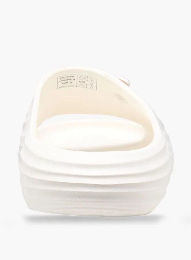 Kappa WHITE Women Logo Embossed Slides for Women | Best Price UAE