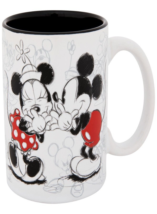 Jerry Leigh Mickey and Minnie Mouse Kissy Sketch 11oz. Mug - Image 3