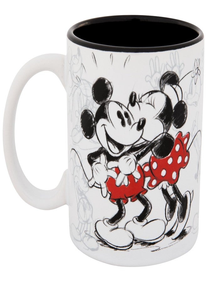 Jerry Leigh Mickey and Minnie Mouse Kissy Sketch 11oz. Mug - Image 2