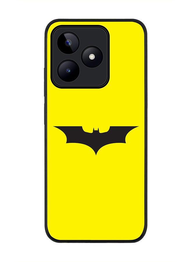 Stylizedd Rugged Black edge case for Realme C51 / Realme Note 50 4G, Slim fit Case Flexible Anti Drop TPU Gel Thin Cover - Iconic Bat - Image 1