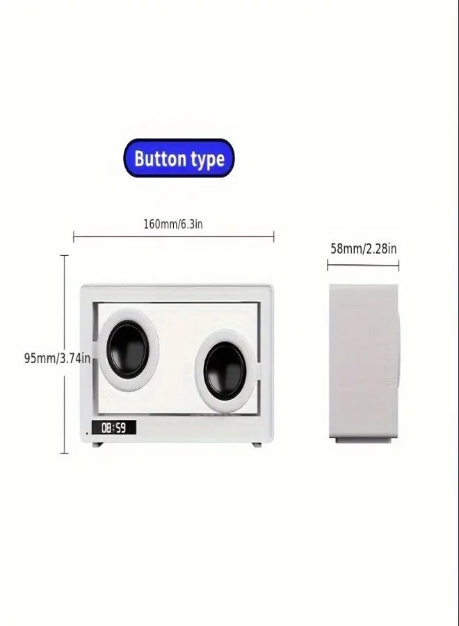 AROAQ Transparent Wireless 5.1 Bluetooth Speaker with Dual Drivers – Digital Clock, Ambient Light, SD Card Playback, Type-C Charging | Stylish Portable Desktop Speaker for Home & Office Use , White - Image 5