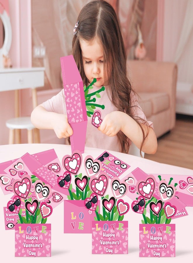 CY2SIDE 28PCS Mother’s Day Pink Flower Pot with Envelop and Stickers, DIY Mother’s Day Gifts Paper Craft for Kids, 3D Flower Pot Handmade Greeting Card Set for Kids School Home Project, Gifts for Mom - Image 4