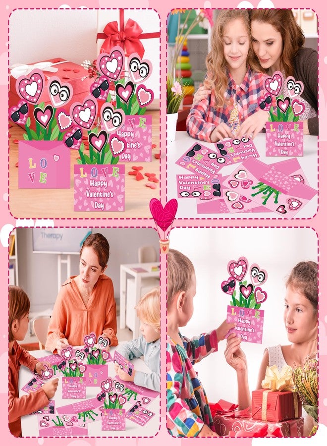 CY2SIDE 28PCS Mother’s Day Pink Flower Pot with Envelop and Stickers, DIY Mother’s Day Gifts Paper Craft for Kids, 3D Flower Pot Handmade Greeting Card Set for Kids School Home Project, Gifts for Mom - Image 5