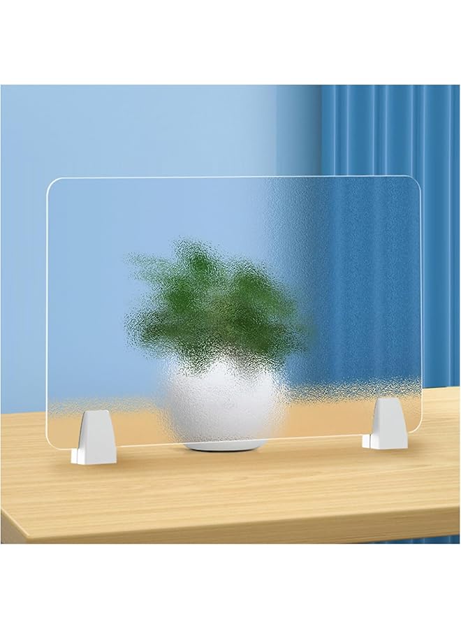 إيروريكس فاصل مكتبي، حواجز مكتبية شفافة من الأكريليك غير اللامع، حواجز مكتبية للمكاتب وغرف الدراسة والفصول الدراسية والمكتبات، 40*60 سم، قطعتان - Image 1