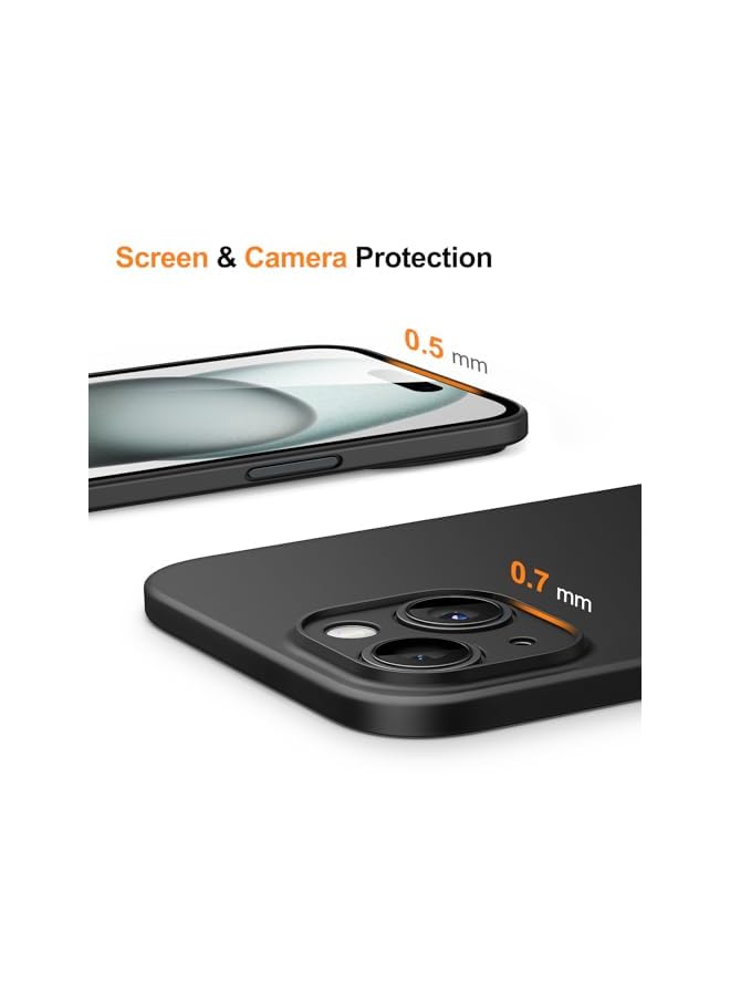 Jetech Ultra Slim 0.35Mm Thin Case For Iphone 15 6.1 Inch Camera Lens Cover Full Protection Lightweight Matte Finish Pp Hard Minimalist Case Support Wireless Charging Black - Image 4
