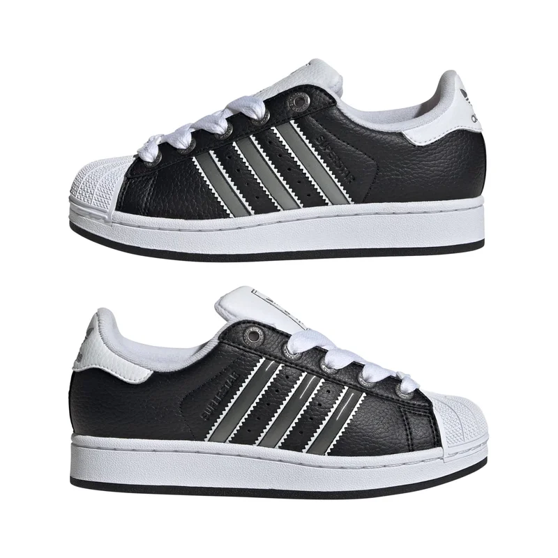 adidas أديداس سوبرستار II J U بلاك أوريجينالز للأطفال