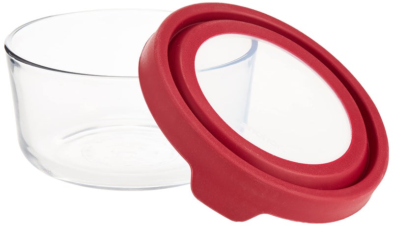 Anchor Hocking TrueSeal Glass Food Storage Container with Airtight Lid, Cherry, 4 Cup - Image 2