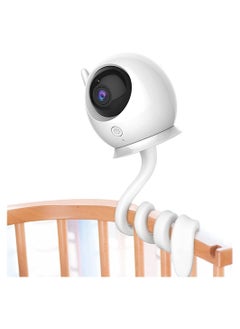 Baby Monitor Mount Shelf, Flexible Camera Stand for Nursery Crib Holder, Compatible with Most Universal Monitors Camera, Versatile Twist Without Tools or Wall Damage (White)