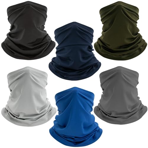 COOLZU 6 Pack Neck Gaiter Face Mask: Scarf Gator Breathable Balaclava Cooling Cover Masks for Men Women (Multicolor-1) - Image 1